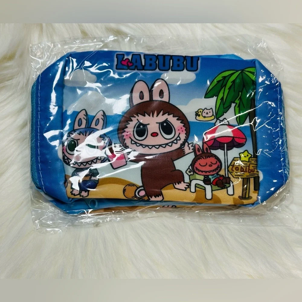Kids Labubu Cartoon Bath Pouch - Purple, Pink, and blue